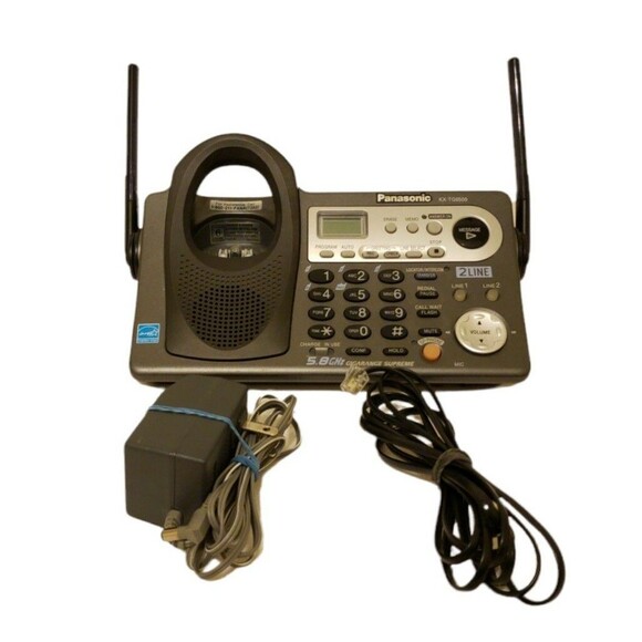 Panasonic kx-tg6500b 5.8 ghz 2 line cordless replacement base for kx-tga650b - Picture 1 of 8